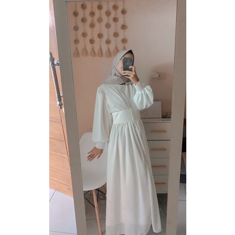 FLORENCE DRESS PREWEDDING BRIDESMAID ALA KOREA VINTAGE-Broken White