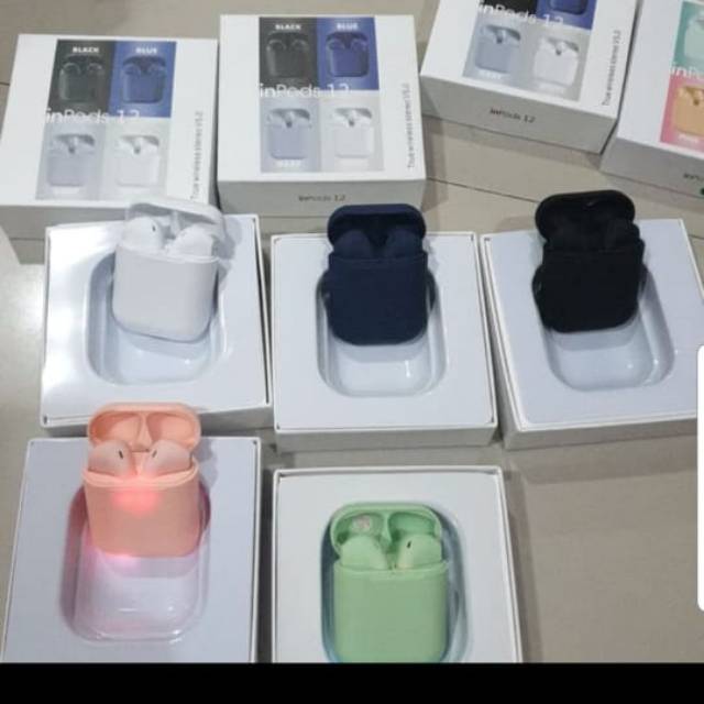 i12 TWS Earphone Wireless Bluetooth INPODS i12 TWS BERKUALITAS BASS