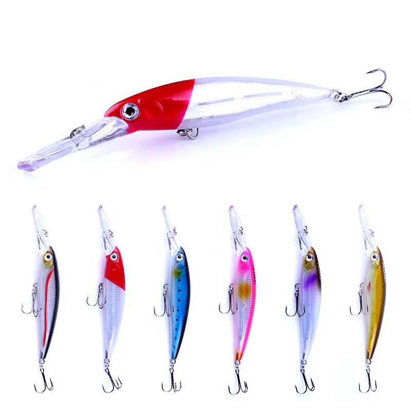 HENGJIA 6pcs 17cm/30g Big minnow umpan pancing swimbait fishing lure ikan bass bait kail wobbler tackle