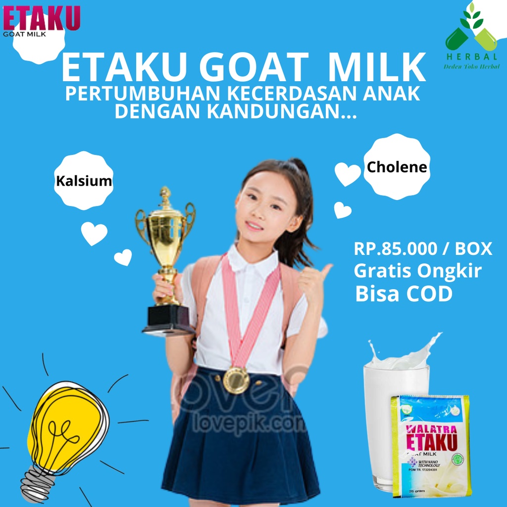 

Walatra Etaku Susu Kambing - Susu Kambing Bubuk Etawa Tingkatkan Kecerdasan, Daya Tahan Tubuh & Imunitas - Susu penambah berat badan - Susu Kambing Etawa Murni - Susu Kambing Etawa Etaku - ETAKU Goat Milk Original - BPOM & HALAL - ORIGINAL