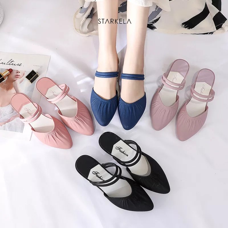 Slip-on Sendal Sol Lembut Plastik Non-slip Wanita Wanita Korean Style Sandal  Wanta Terbaru Kekinian Estetik Import Sendal