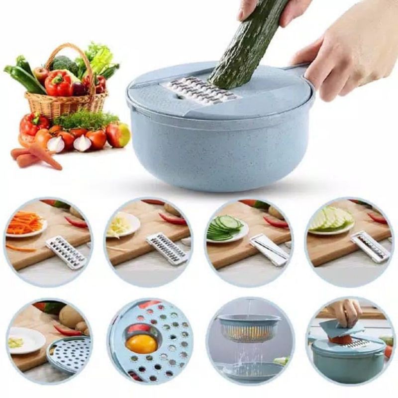 Alat Potong Kentang Sayur Multifungsi Pengiris Parutan Chopper Kitchen Serbaguna 9in1