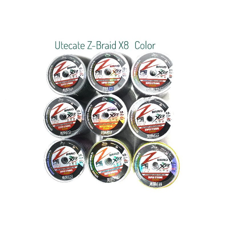 Utecate Z-Braid X8 PE 100M Color