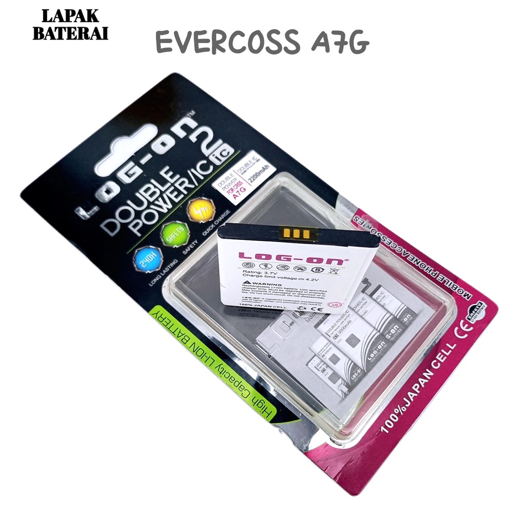 LOG - ON Evercoss A7G Baterai Double IC Protection Battery Batre