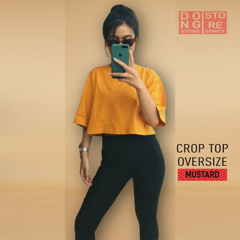 Arifirn Crop Oversize Polos Wanita - Kaos Wanita | Baju Wanita