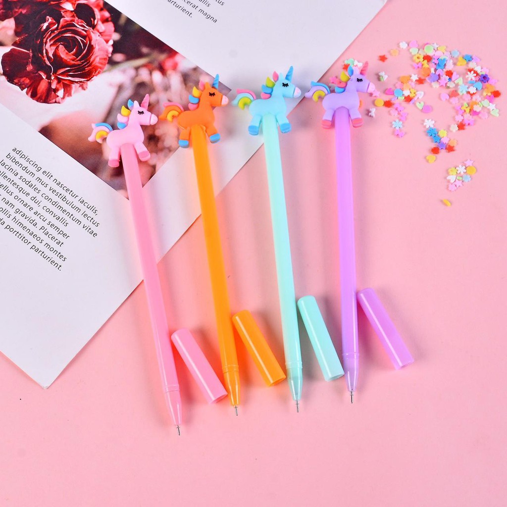 

( READY BANDUNG ) PULPEN IDOL KPOP PENA BIAS UNICORN RAINBOW Alat tulis karakter unik lucu cantik