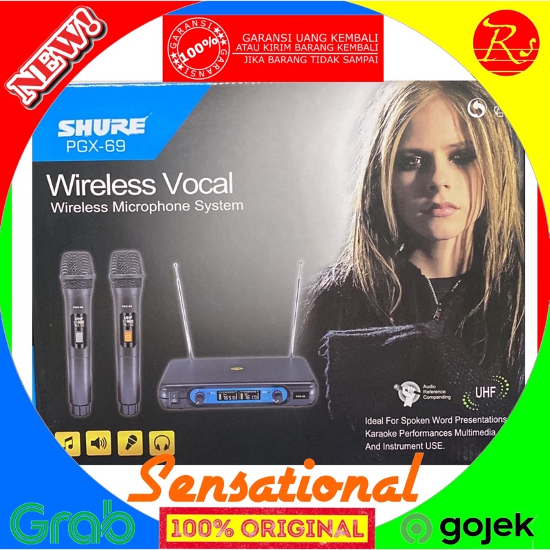 Mic shure wireless pgx69 digital pegang pegang