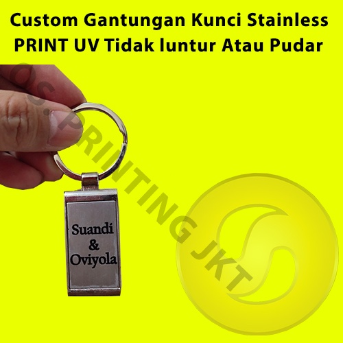 CUSTOM GANTUNGAN KUNCI STAINLESS PRINT UV