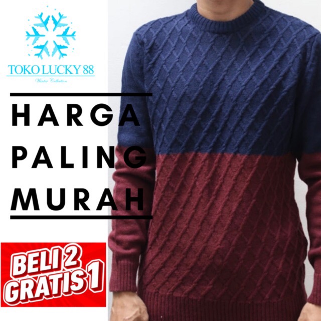 IMPORT BELI 2 GRATIS 1 Sweater Rajut Wool Musim Dingin Infinity Baju Winter Ken