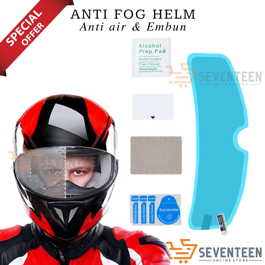 SEVENTEEN STIKER ANTI AIR HELM MOTOR STIKER ANTI FOG HEL MOTOR KACA FILM HELM ANTI AIR HUJAN ANTI EMBUN HELM VISOR