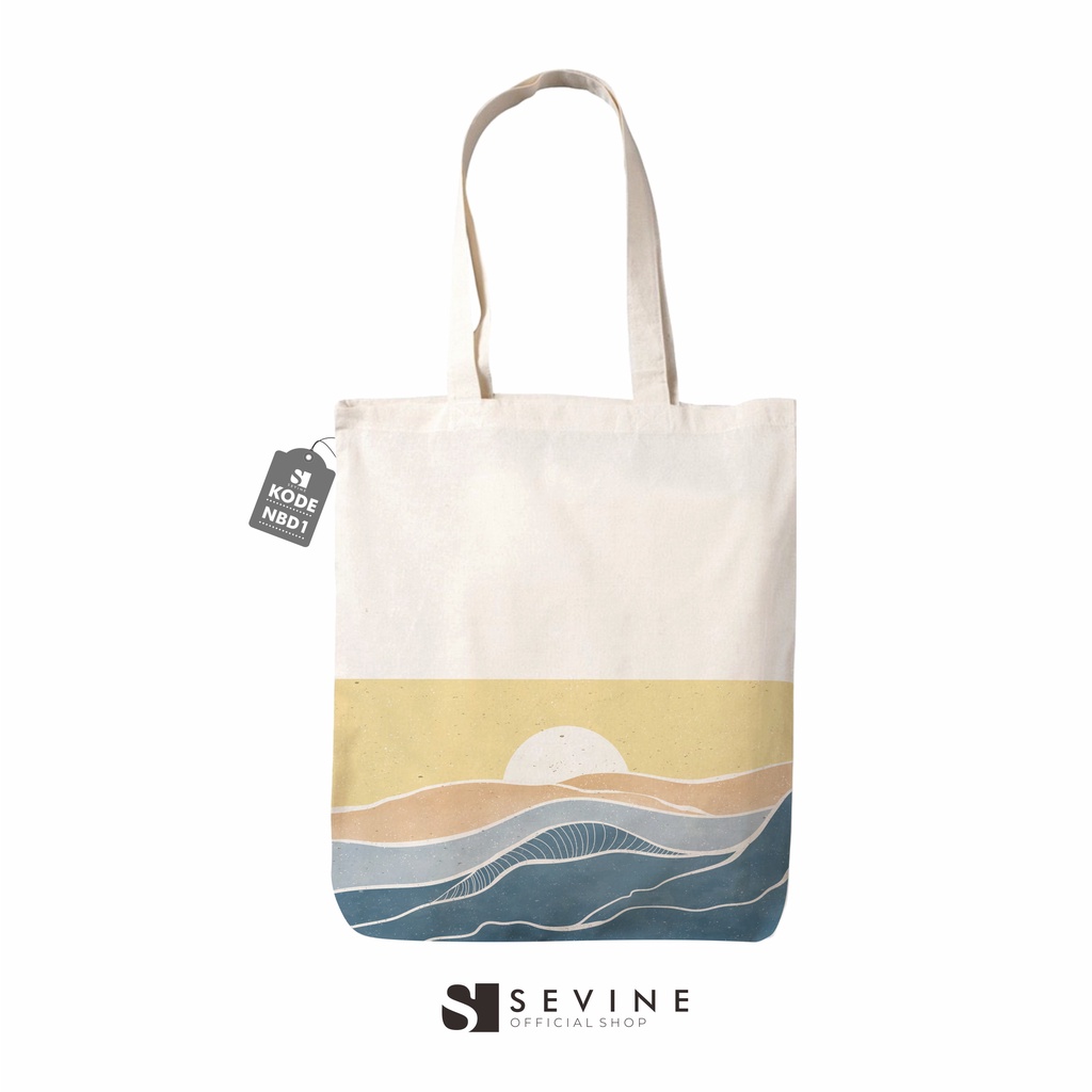 Sevine Tote Bag Resleting Tas Wanita Fashion Totebag Laptop Nordic Aesthetic Art - NBD