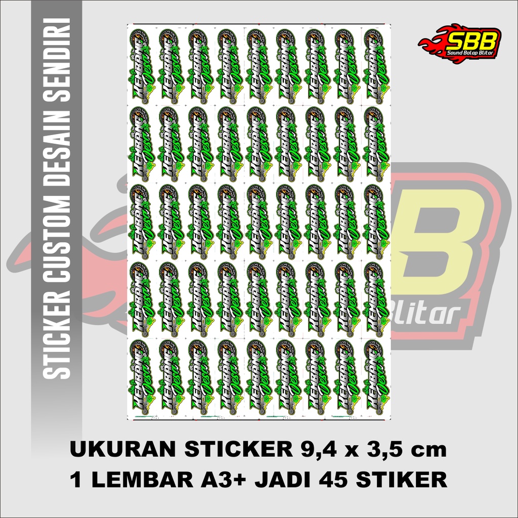 CETAK STICKER DESAIN SENDIRI - Bahan Vynil Laminasi Anti Air