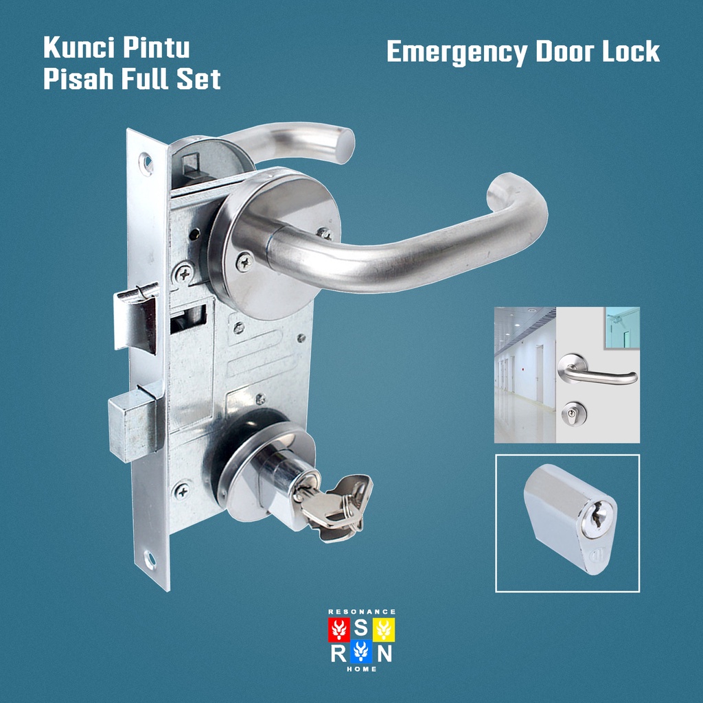 Set Handle Kunci Pintu Pisah Gagang Pintu Premium Door Lock Resonance Home