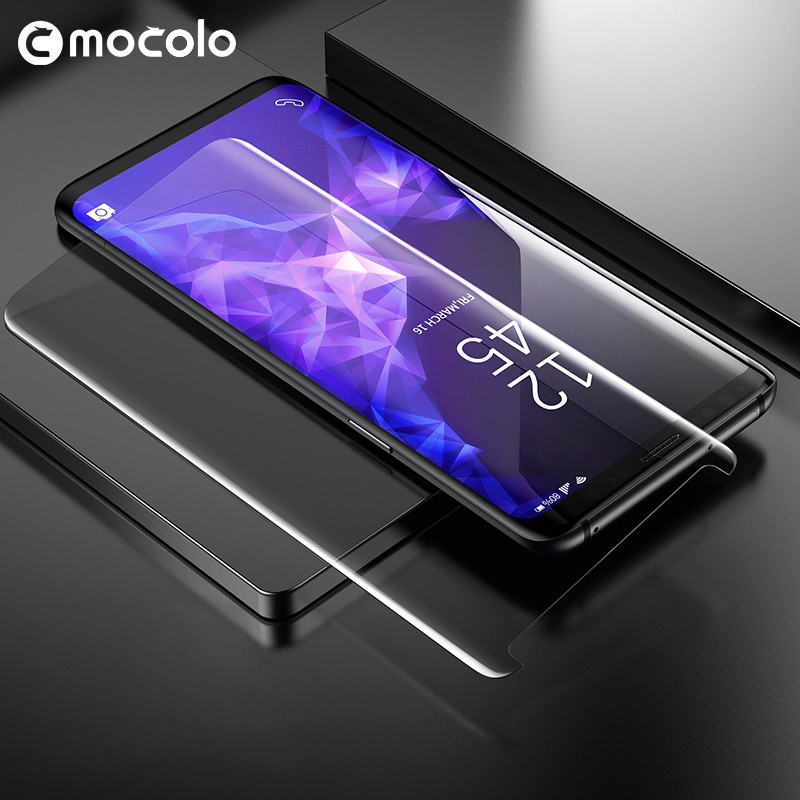 Mocolo Samsung Note 8 Note 9 UV Liquid Glass 3D Tempered Glass Full Cover Edge Guard