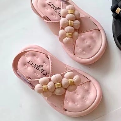 sandal jelly import anak perempuan silang