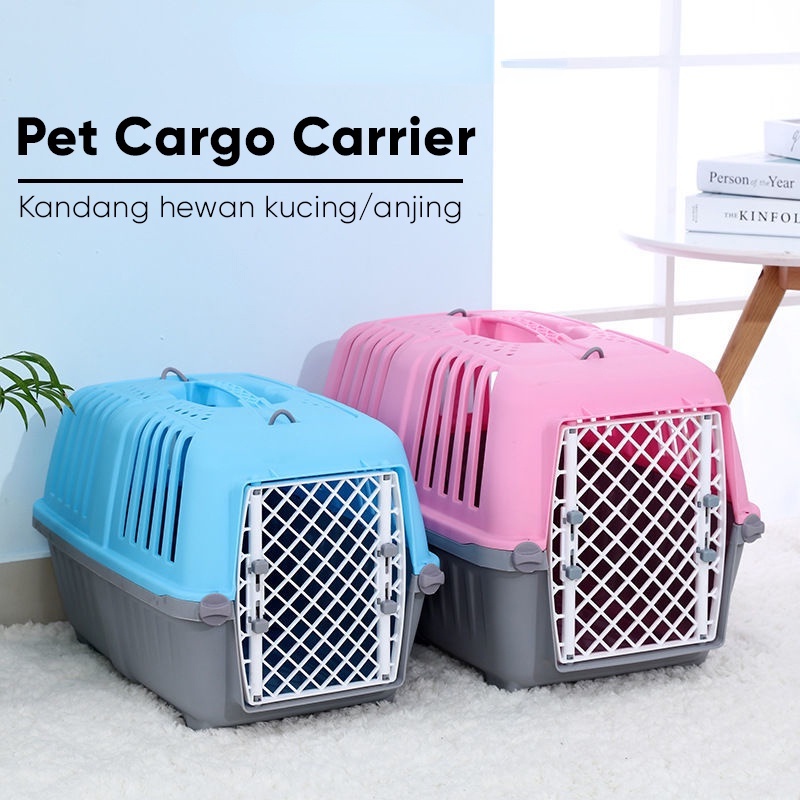 Pet Cargo Kandang Kucing Pet Carrier Kucing Anjing Kennel Box Tas Kandang Travel Hewan Peliharaan