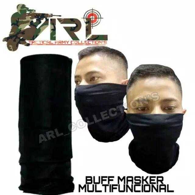 Masker HITAM MULTIFUNGSI/bandana syal motor tactical airsoft outdoor