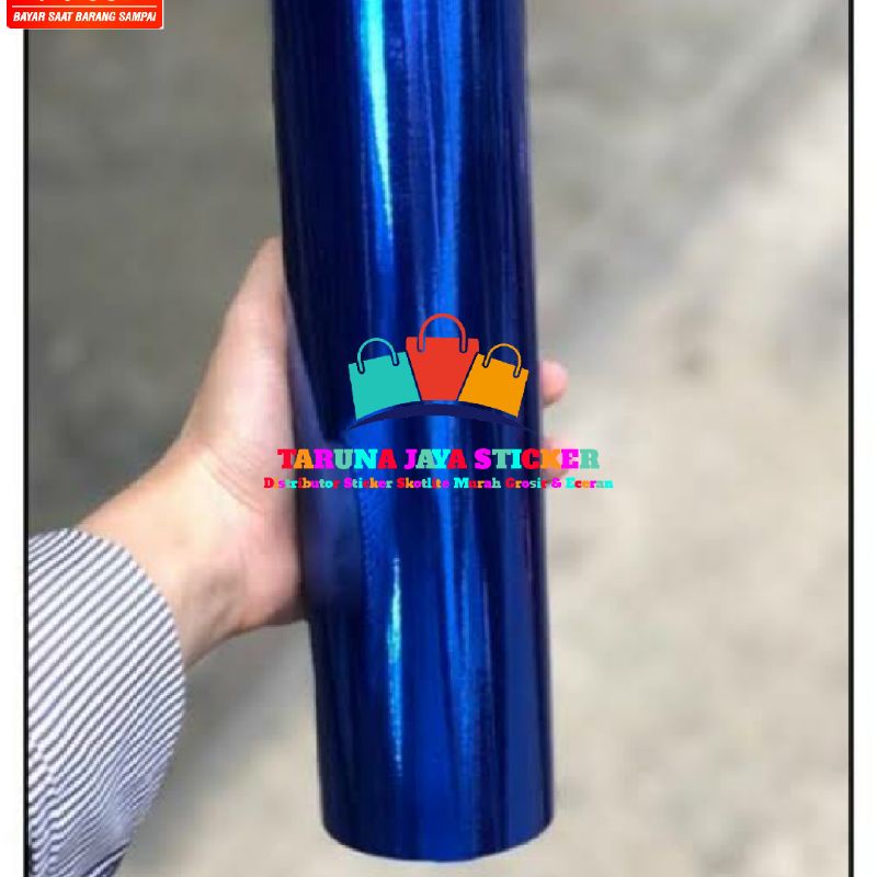 sticker skotlet metalic kroom merek infinity warna biru/ stiker Skotlet mett chrome infinity biru tu