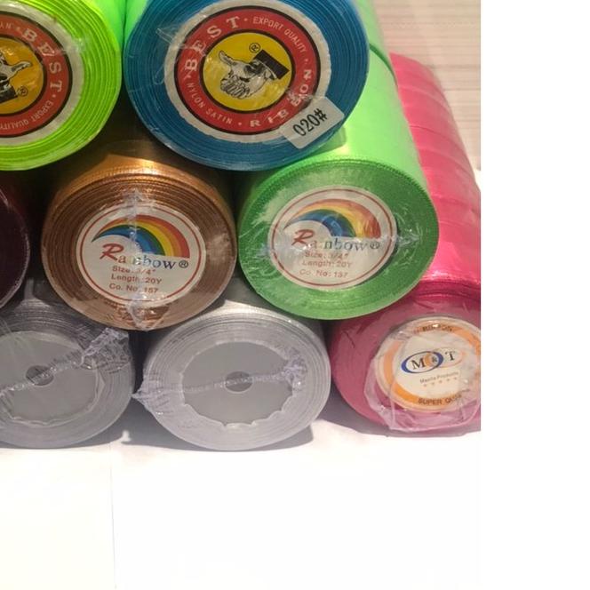 

Pita satin 3/4” / Pita bahan 2 cm isi 10 roll / Satin Ribbon
