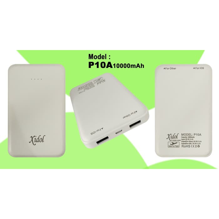 POWERBANK XIDOL POWER BANK 10000mAh P10A ORIGINAL FAST CHARGING 2.1A