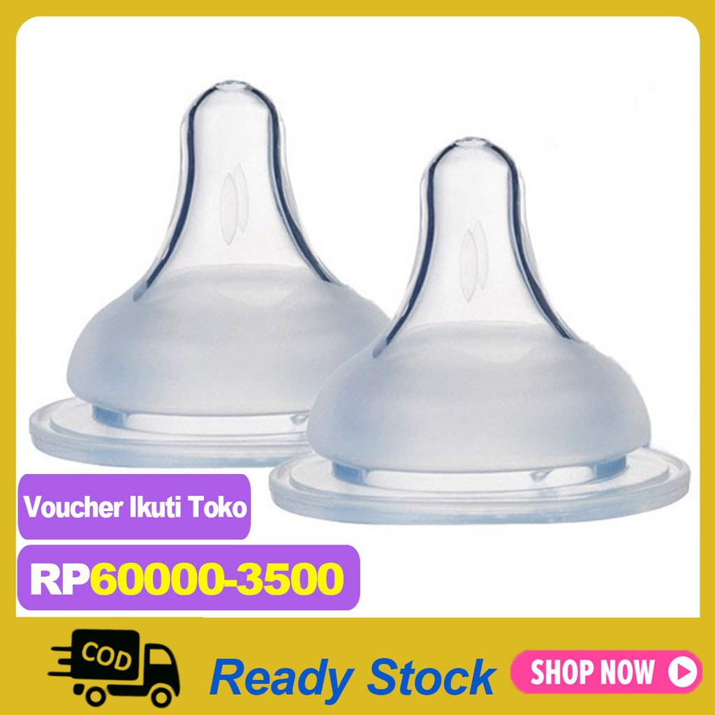 [READY STOCK]  Beli 1 gratis 1  Puting Baby Wideneck Ala botol Pigeon Anti Colic Soft Teat Dot