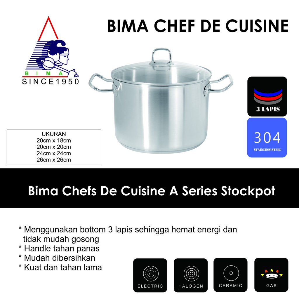 Bima Chef de Cuisine Stockpot A Series 24x24 cm