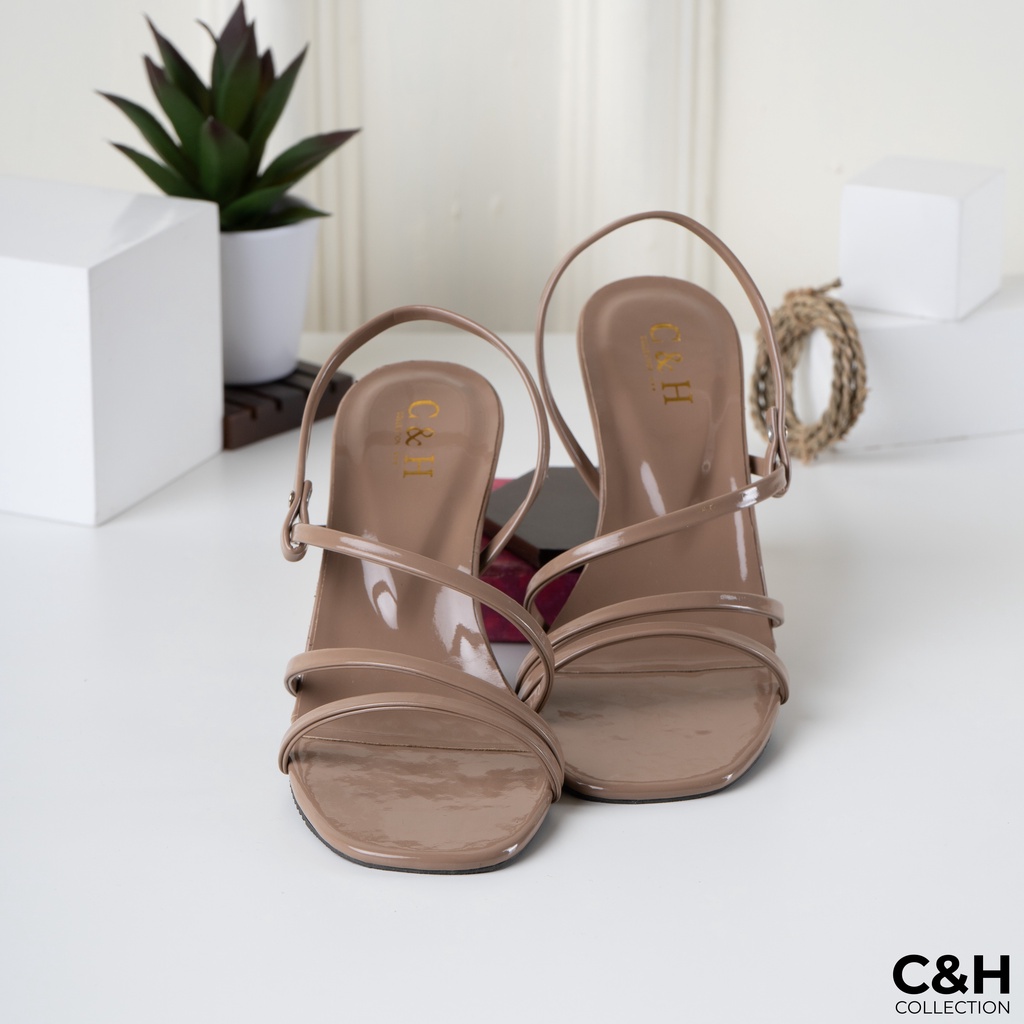 sandal heels wanita gabriella / hak kaca 5cm