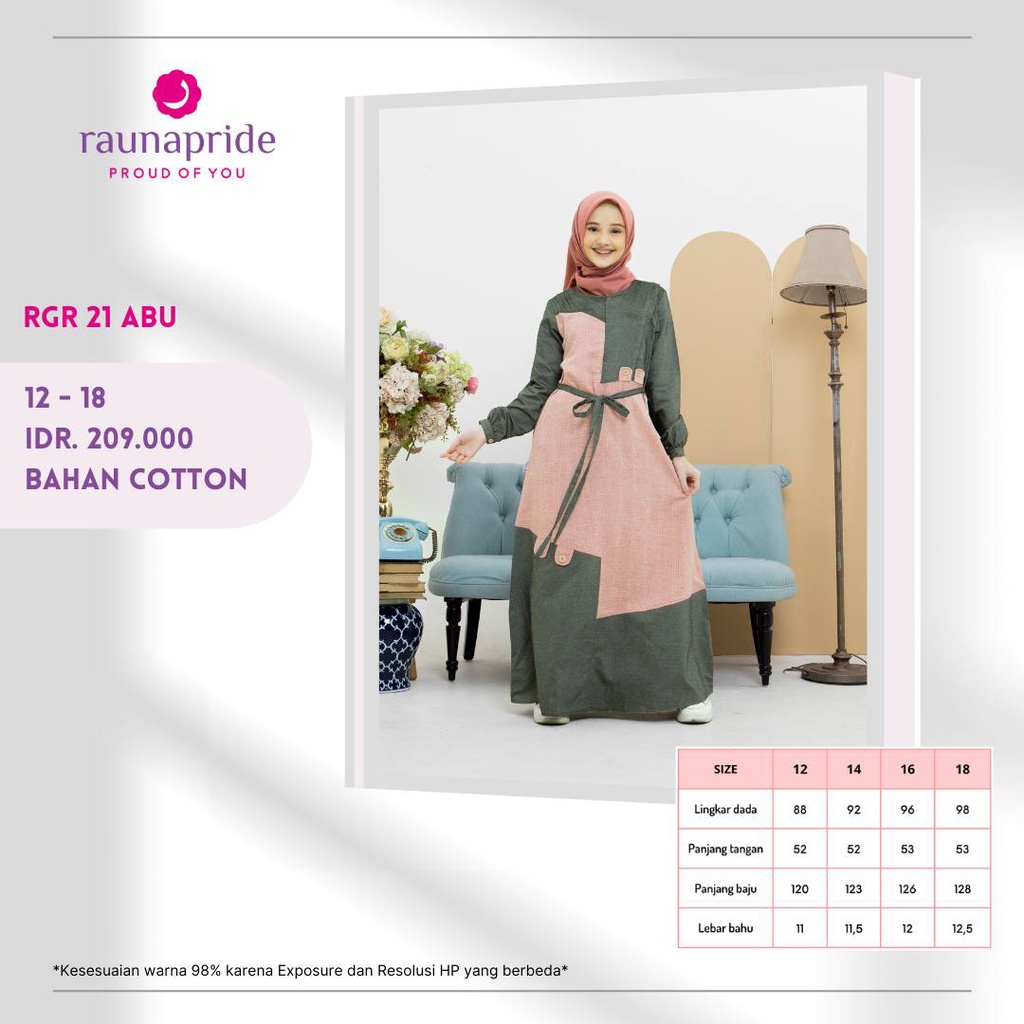 Rauna Gamis Remaja / GR-21 / Fashion Muslim