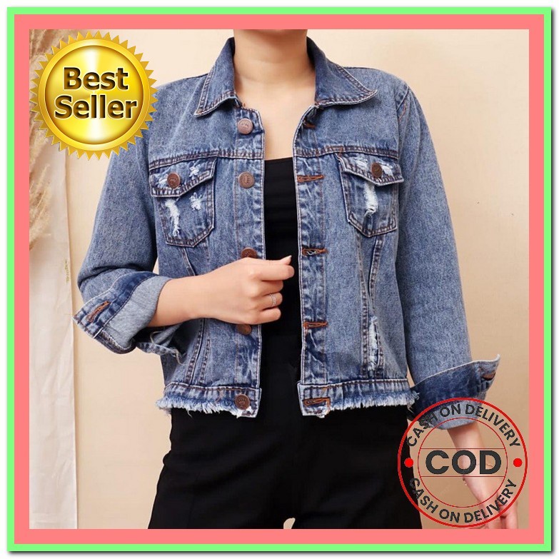 Jaket Jeans Wanita Cewe 2022 Jacket Jens Terbaru Kekinian Jins Levis Cewek Murah 2022 Unra Vest Jean
