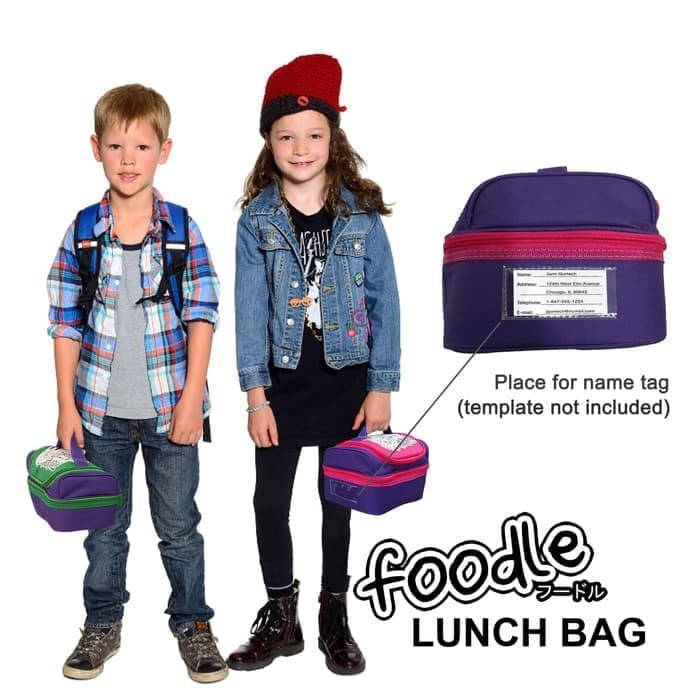 Lunch Bag LUNCH Box Kid Teen Foodle JAPAN Hot Cold 2 Compartment 2 Susun