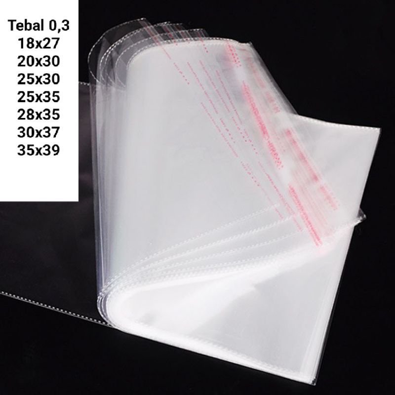 

PLASTIK OPP TEBAL 0.3 UKURAN 20X25.25X3030X37