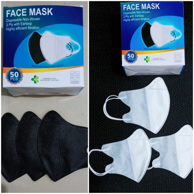 masker dukbil duckbil garis 3 ply isi 50 pc