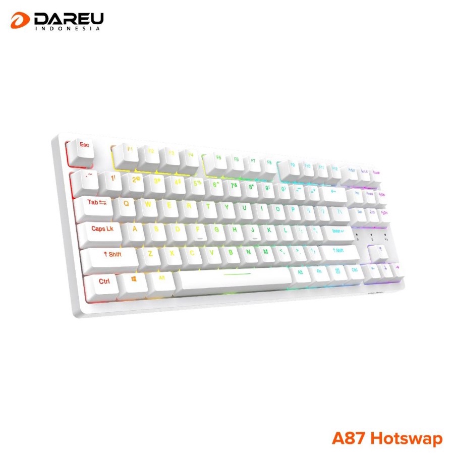 Dareu A87 White Hotswap Wireless RGB Mechanical Gaming Keyboard