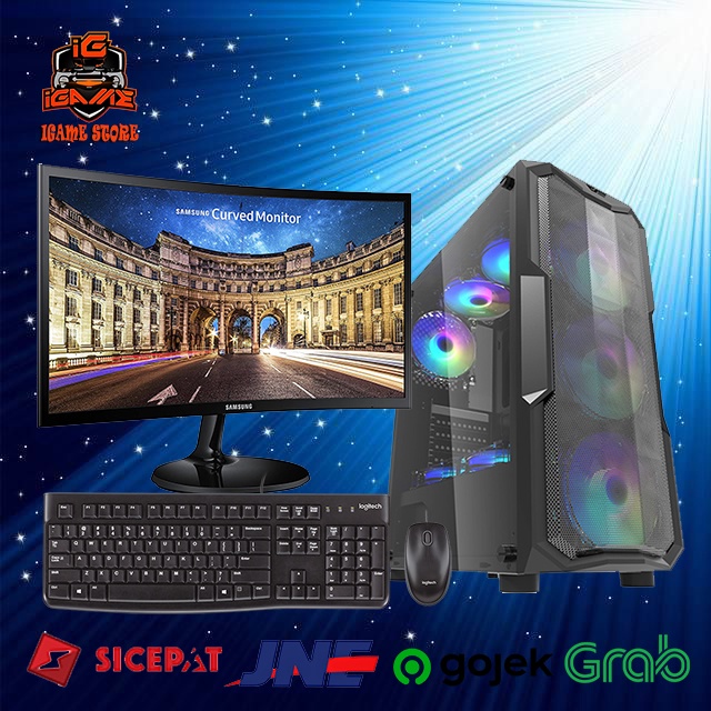 FULL SET PC GAMING RYZEN 5 4650G I Monitor 24&quot; I Key + Mouse GAMING