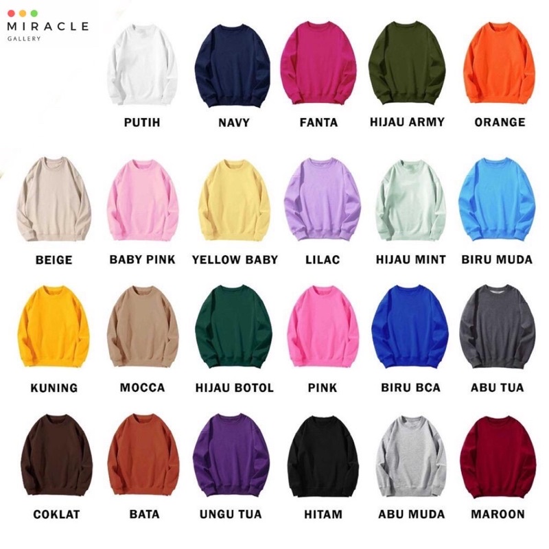 Sweater Oblong Crewneck Couple / Baju Pasangan LOVE WORD Bahan Fleece Premium