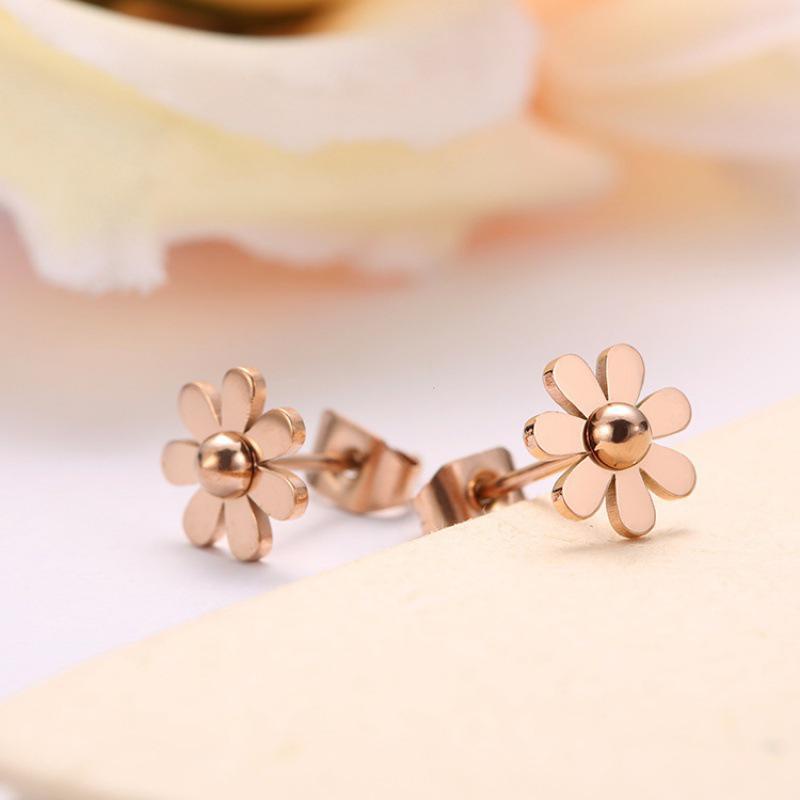 COD!! JJ anting titanium wanita bunga daisy anti karat import / daisy anting titanium