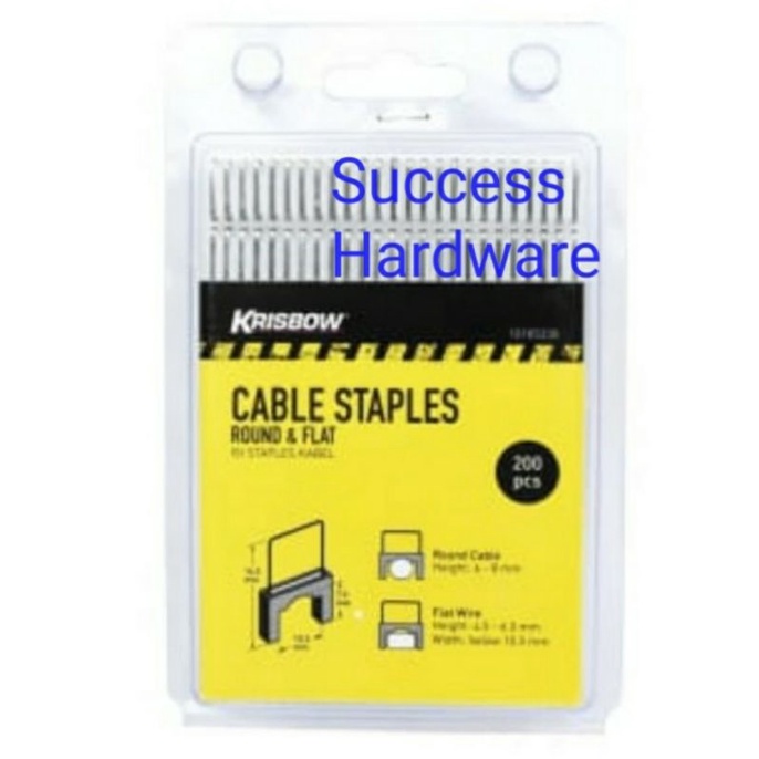 

KRISBOW SET STAPLES KABEL 200PCS ROUND & FLAT CABLE STAPLES