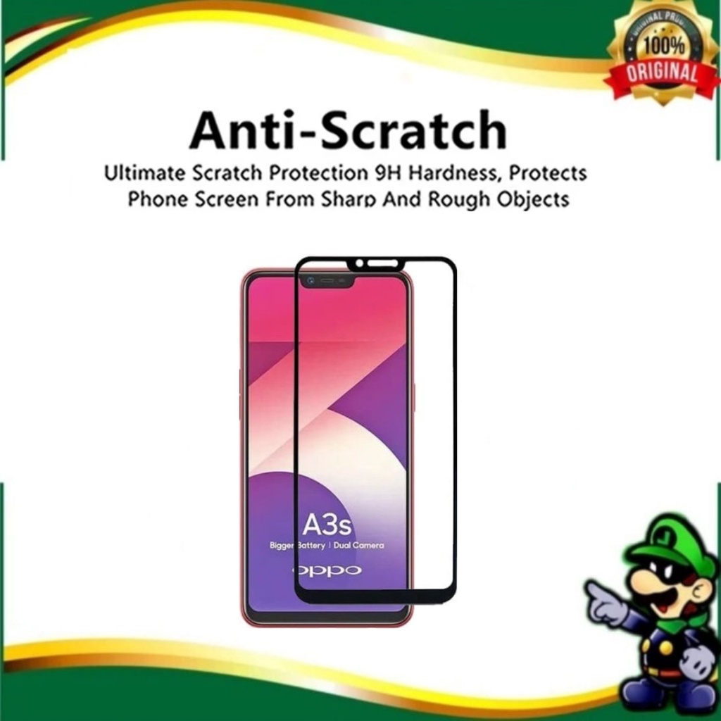 Tempered Glass Layar OPPO A3s Pelindung Layar Depan