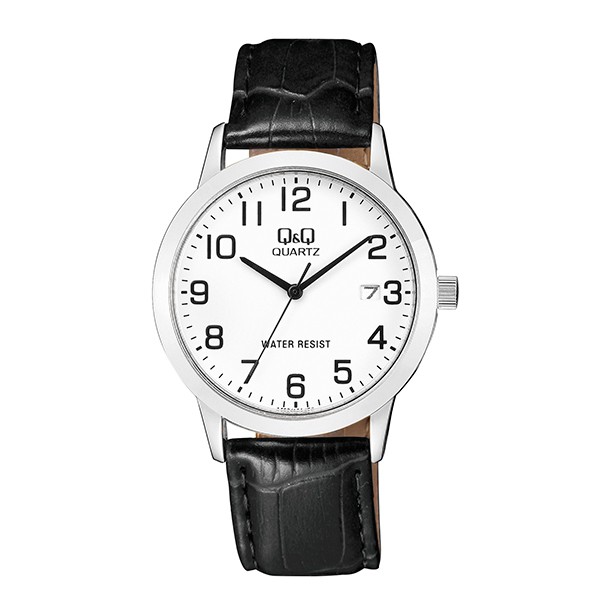 SALE Jam Tangan Pria Stylist Classic Kulit Leather Tanggal Analog Original Q&amp;Q QnQ QQ A462 A462J Series