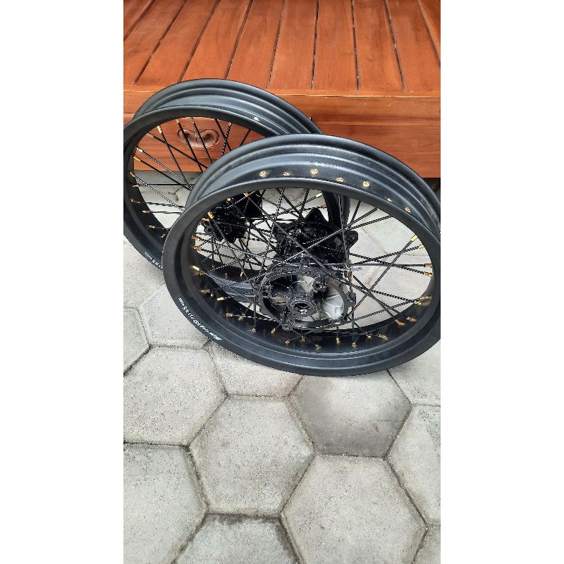 VELG SET SUPERMOTO CRF150L tanpa Ban rakitan depan belakang