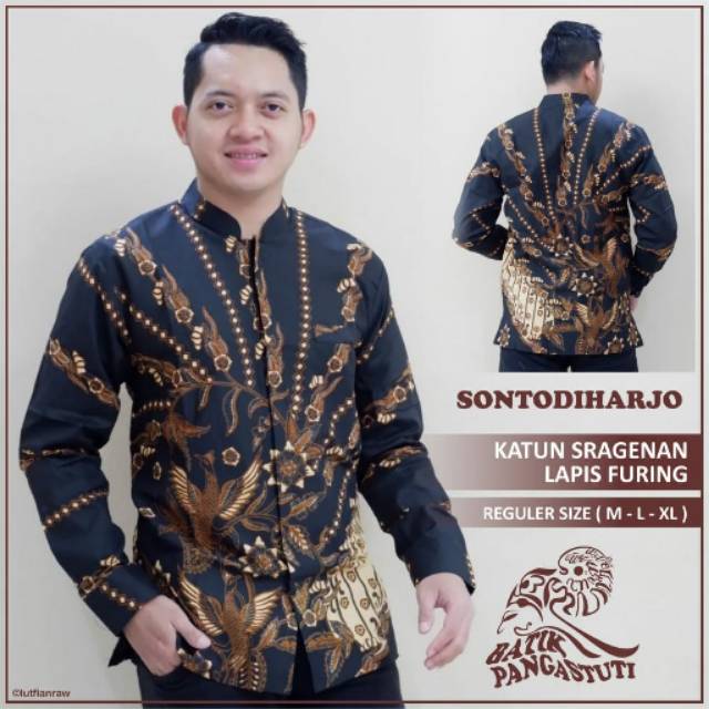 Kemeja Batik Pria Lengan Panjang Motif Unik SONTODIHARJO