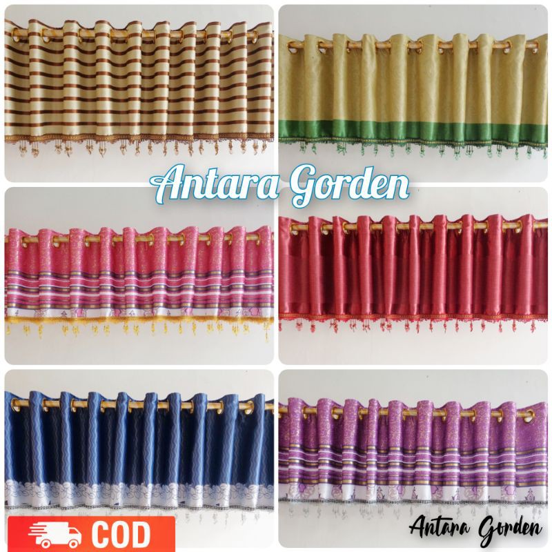 Gorden poni mewah murah gorden poni bahan Blackout print semokring 12 Gelembug 24 ring silver / gold