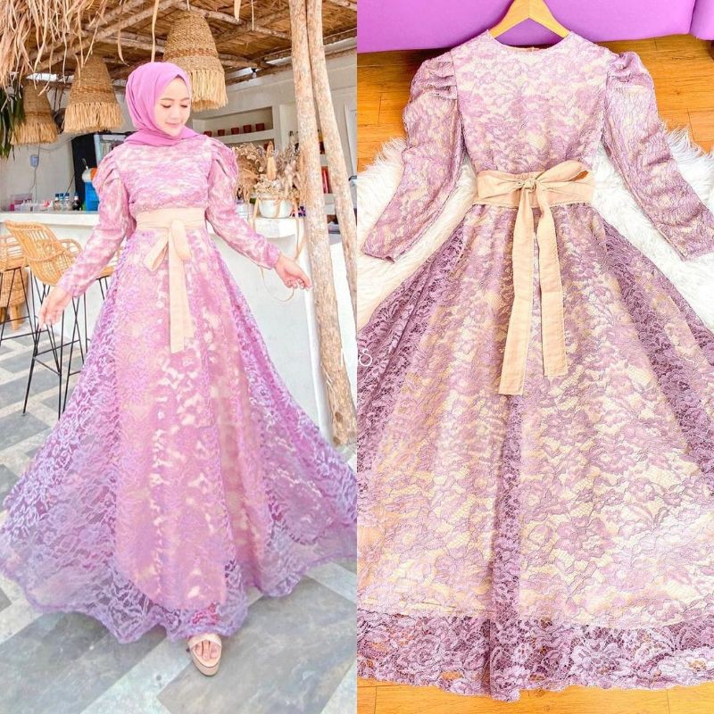 MAXY ADIRATNA, BRUKAT PREMIUM, GAMIS, HIJAB, MUSLIM, DRESS