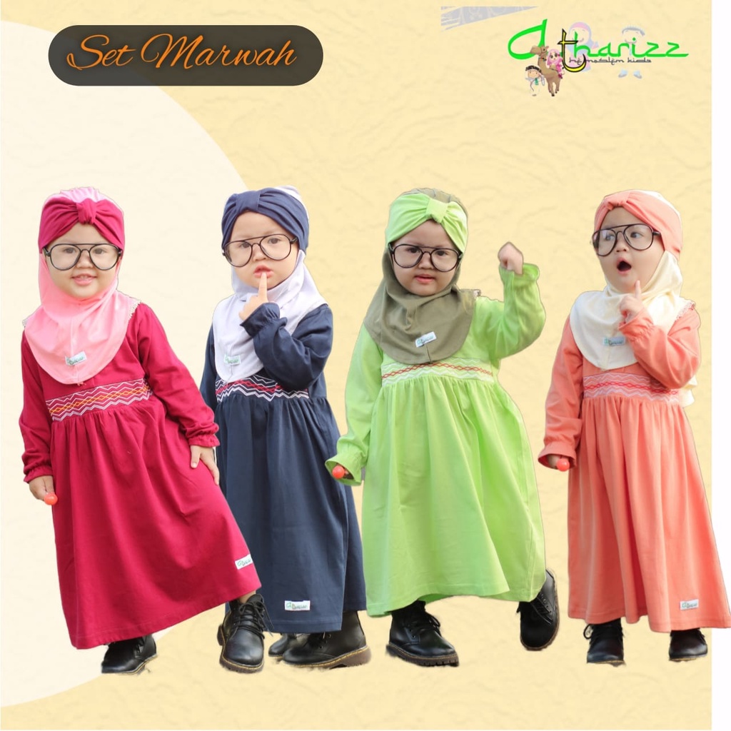 Atharizz set Marwah Baby Series/ Gamis bayi Newborn-3T