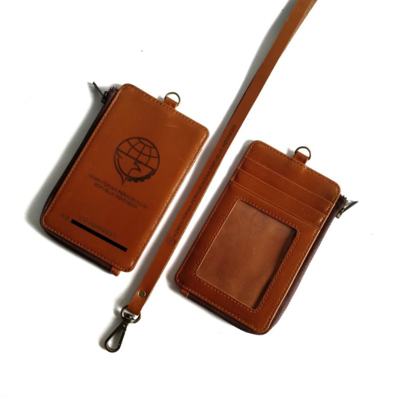 

ID Card Name Tag Holder Kulit Custom Logo