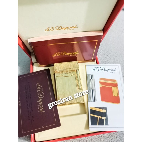 korek St Dupont Paris original gold kartu sertifikat kado box polos