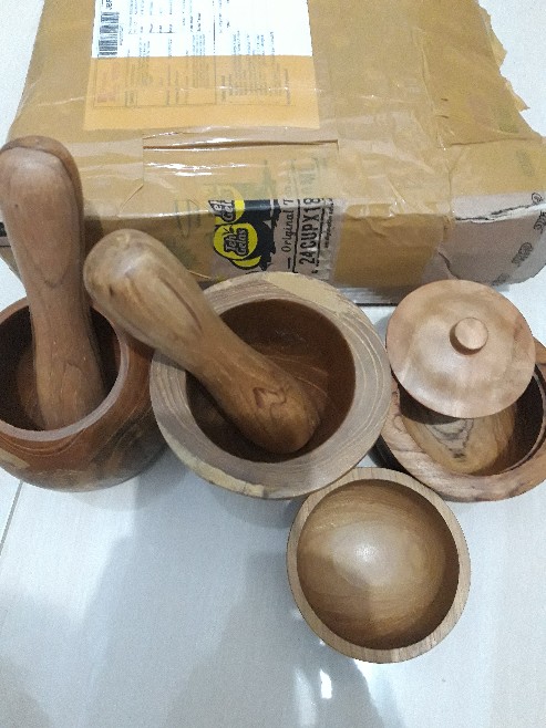 Mangkok Tutup Kayu Kecil, Mangkok Salad | Mangkok Mie | Mangkok Bayi | Mangkok Kayu | Mangkok Sambal