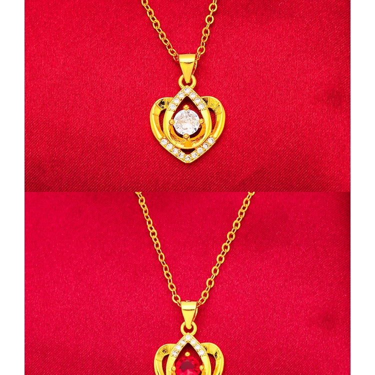 Perhiasan Aksesoris Lapis Emas Emas Asli Kadar 375 Aksen Ruby Emerald Sapphire Berlian Gaya Korea