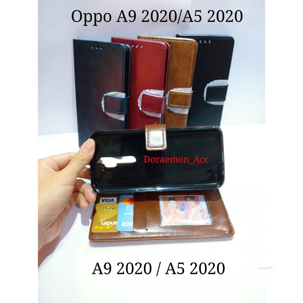 Flip cover Oppo A9 2020 - A5 2020 - wallet leather case kulit