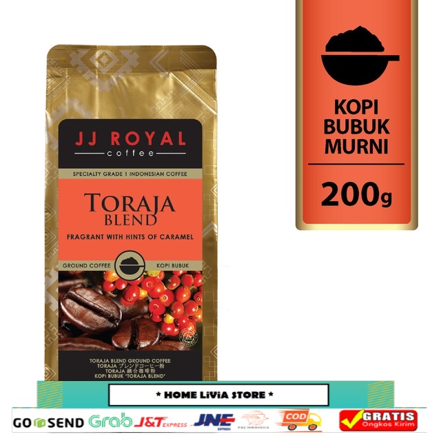 JJ Royal Coffee Toraja Blend Ground Bag 200gr